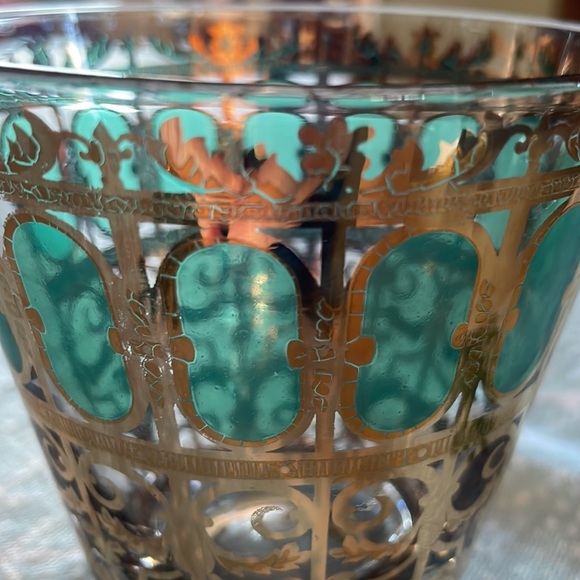 Set - VTG Culver Emerald Scroll Glasses - Picture 3 of 7